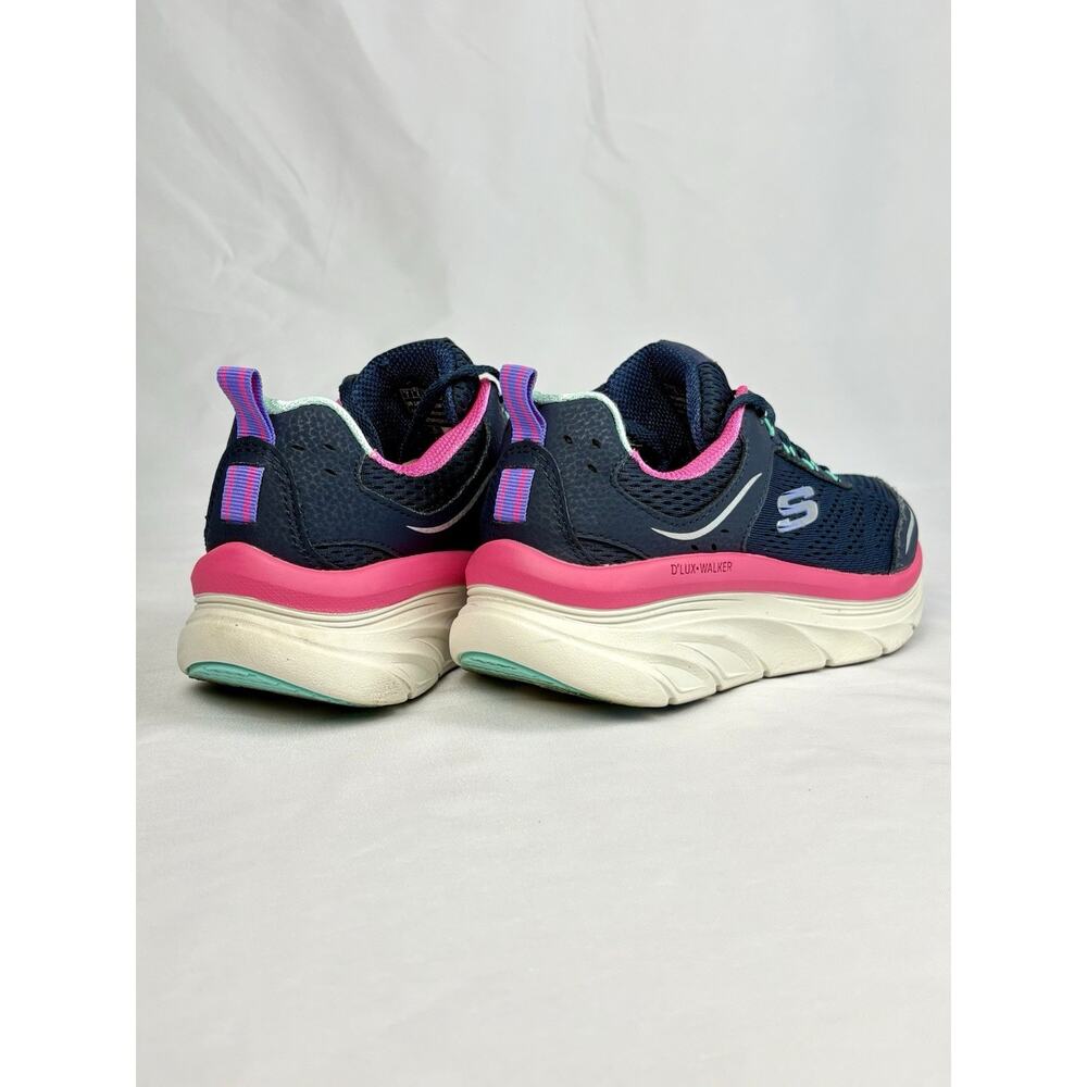 SKECHERS D'LUX WALKER Infinite Motion Mesh Shoes Navy Blue Pink Womens Size US 7 - Picture 11 of 16